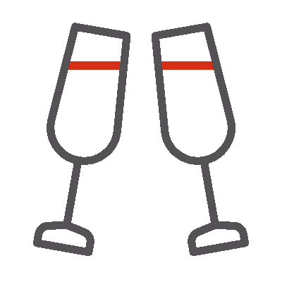 wired outline 2237 champagne flutes hover cheers