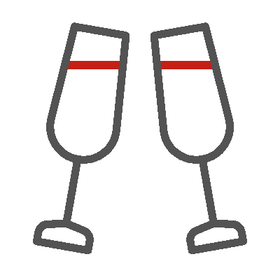 wired outline 2237 champagne flutes hover cheers